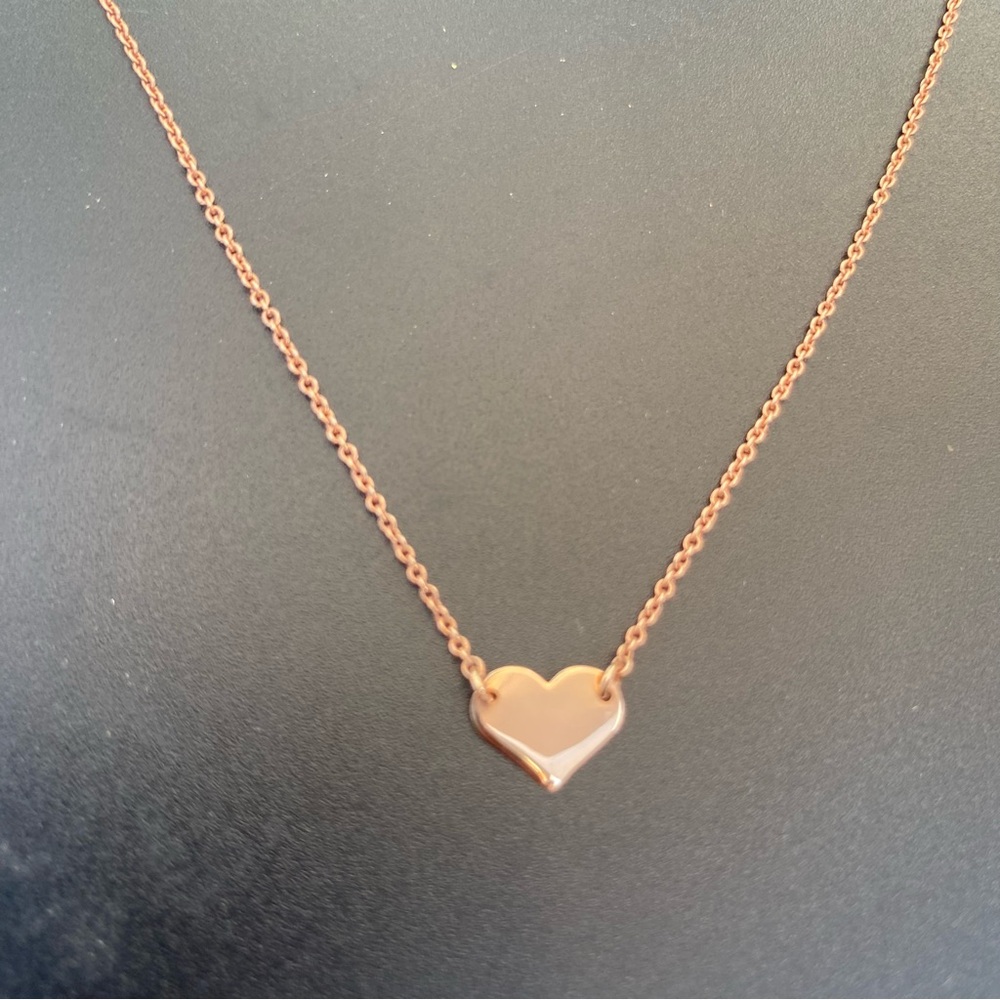 925 Sterling Silver Gold Rose  Heart Necklace Corazon 925 Plata  Rosada
